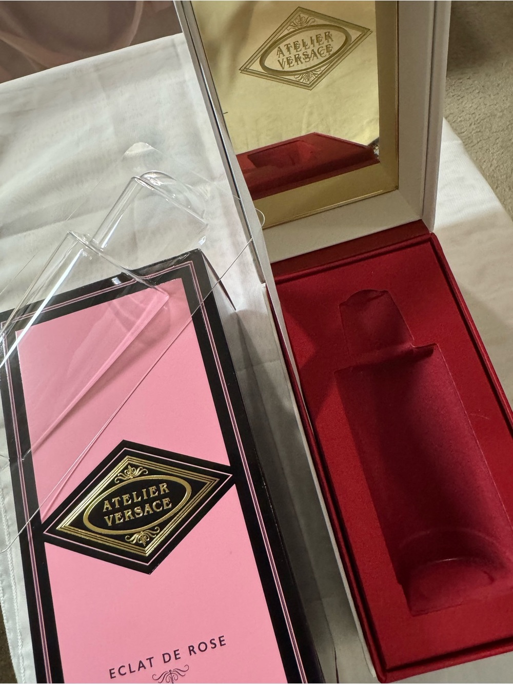 ATELIER VERSACE Eclat de Rose EMPTY Box —Ideal for storage or collection. Italy.